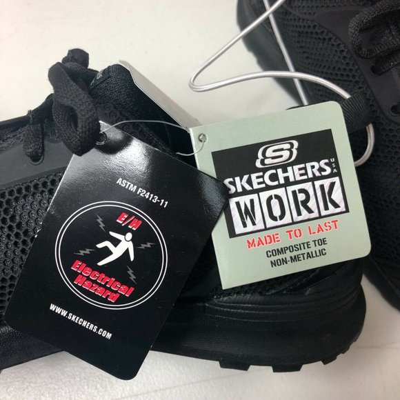 Skechers Electrical Hazard Comp Toe Work Memory Foam Sneakers Womens 8.5 Black - Picture 10 of 12